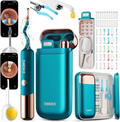 Bebird Pro Ear Wax Removal Tool Earsight Ultra 5G WiFi and 1080P HD Otoscope Flexible Ear Cleaner with 2K HD Visual Camera and 30 Replacement Tips Earwax Removal Dropper for Adults Kids