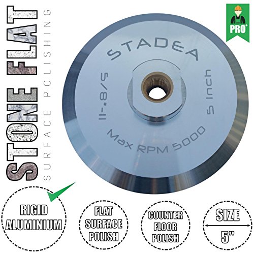 Stadea Abp103Q 5 Inch Hook And Loop Backing Pad With Rigid Aluminium Backing, 5/8" 11 Brass Arbor #TOP1