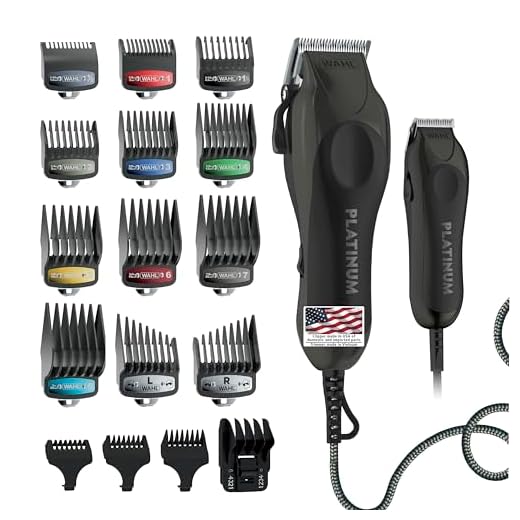 WAHL Clipper Pro Series Platinum Haircutting Combo Kit with Barbers Shears Model 79804100, Black, 30 Piece Set