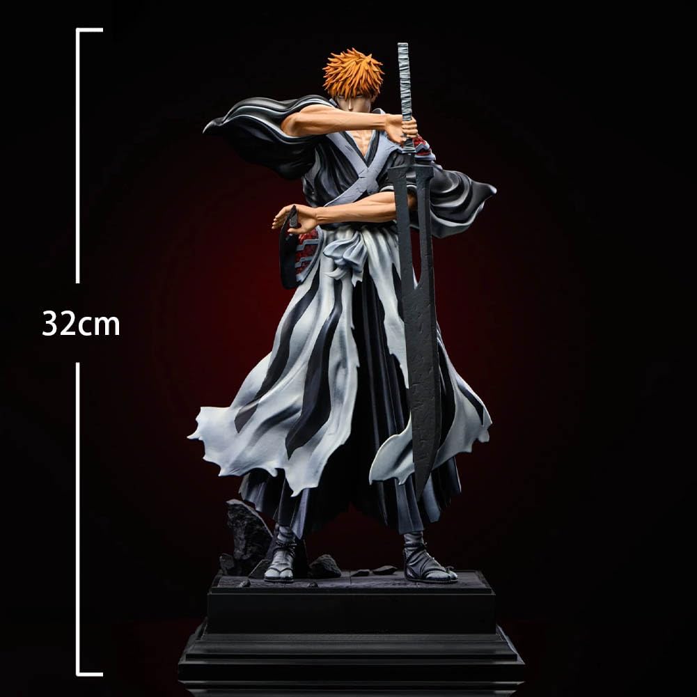 Kurosaki Ichigo - Statuetta Anime Battle Edition, modello Kurosaki Ichigo, in PVC, con base e spada, da collezione, 32 cm