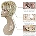 PHOCAS Pixie Cut Wigs Short Stylish Fluffy Layer Wig None Lace Replacement Wig with Bangs for Women Brown Mix Blonde Wig Short