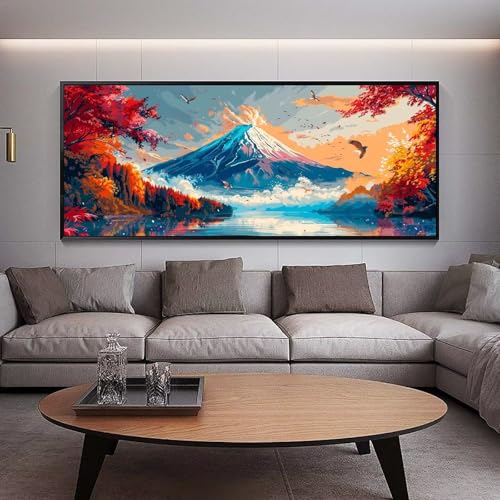 Peinture montagne strass carrés pour sublimer votre décoration de salon