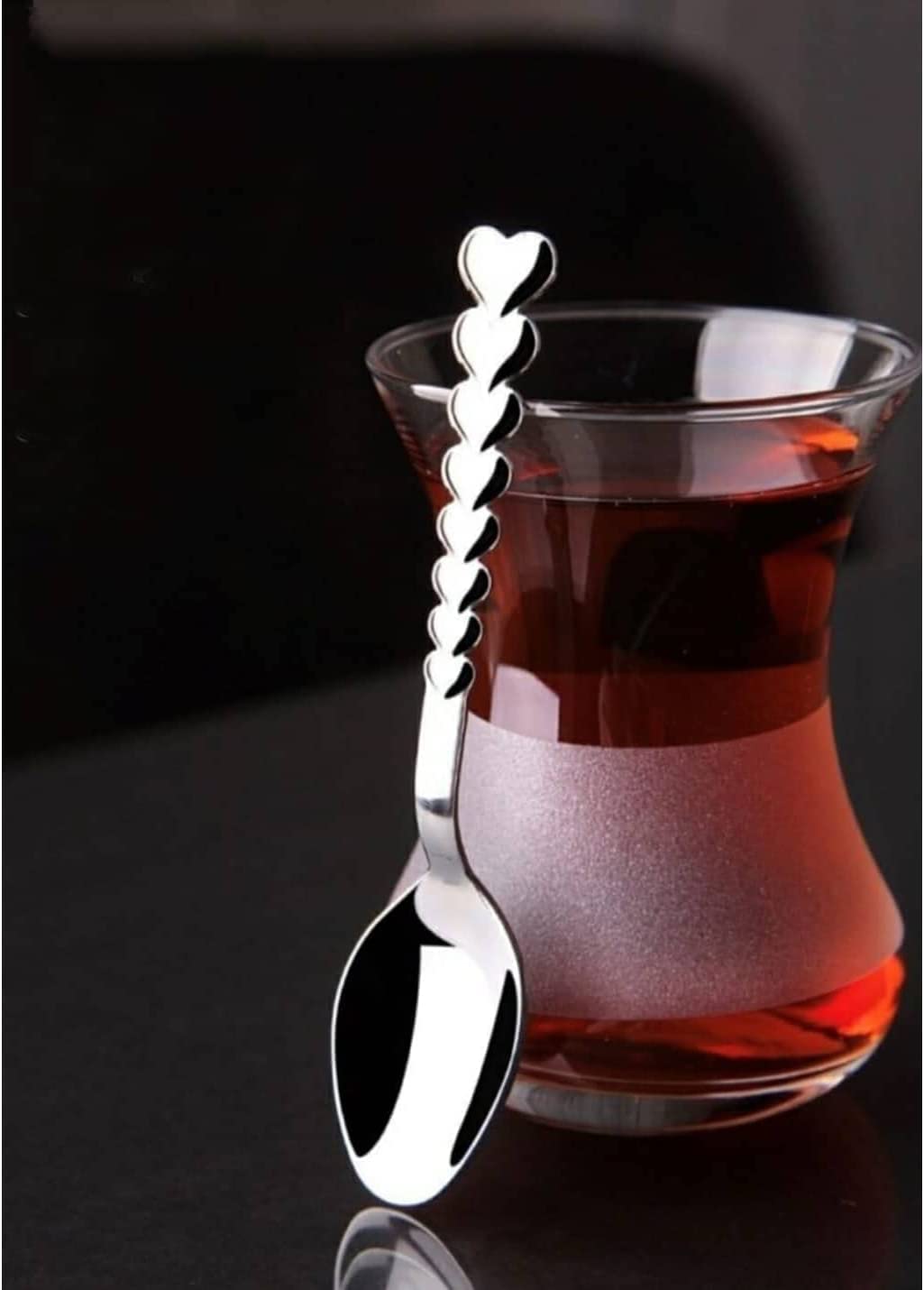 6 Cucchiaini Da Caffè A Forma Di Cuore In Acciaio Inox - Lunghi 18 Cm Per Tè, Dessert, Frappè E Bevande Calde