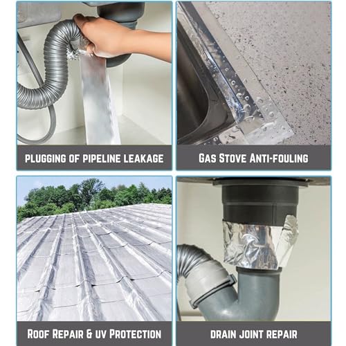 Tapel Butyl-Dichtungsband 5cm x 5m - EXTREMTEMP (-40°C bis +80°C) - Super Dicke Alu-Verstärkung - Wasserdichtes Reparaturband für Dach, Rohr, Wohnmobil & Boote - UV-beständig & Chemikalienresistent