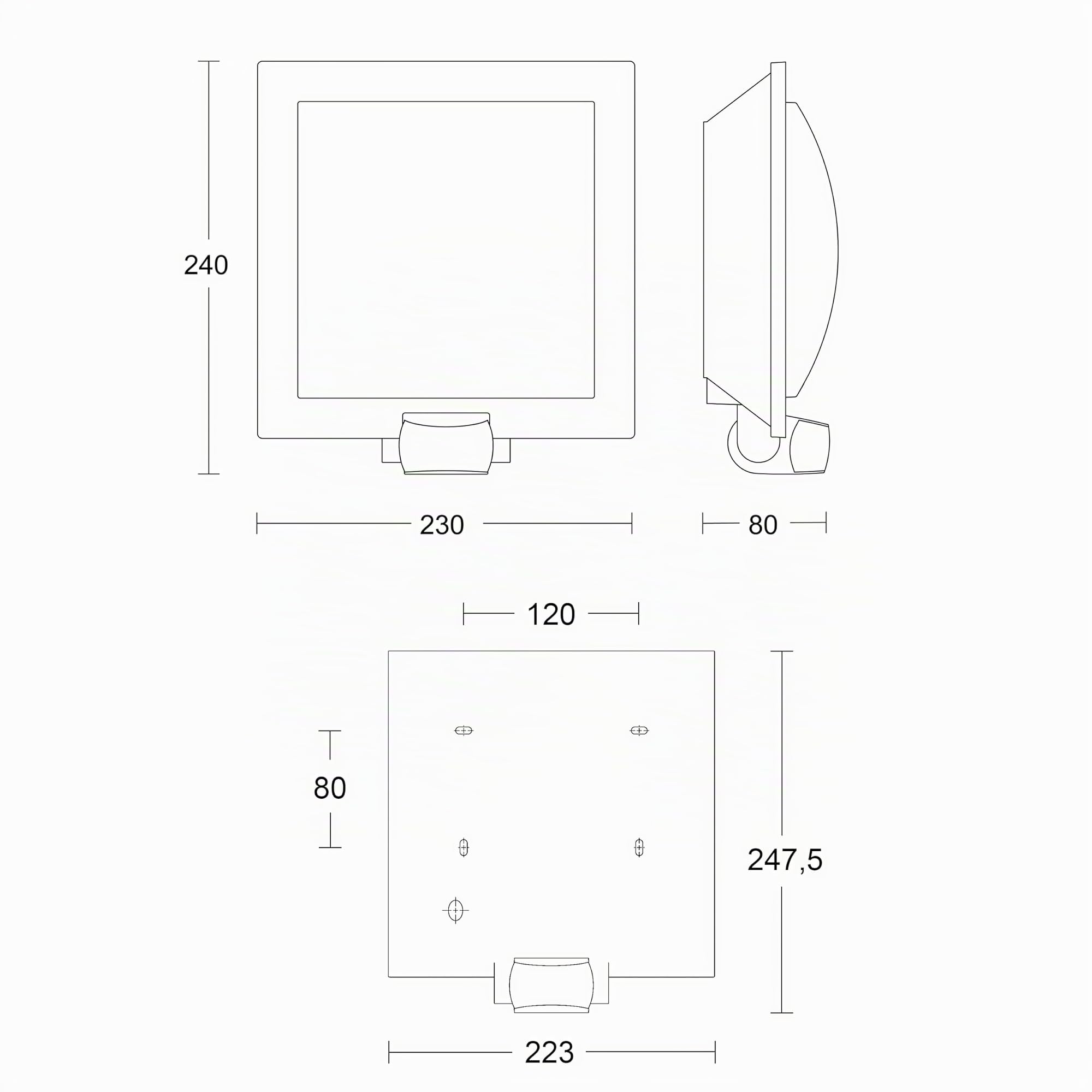 Steinel Luminaire extérieur L20 avec détecteur de mouvements à 10 m - Applique murale 60W avec capteur de présence - Lampe extérieure élégante gris anthracite