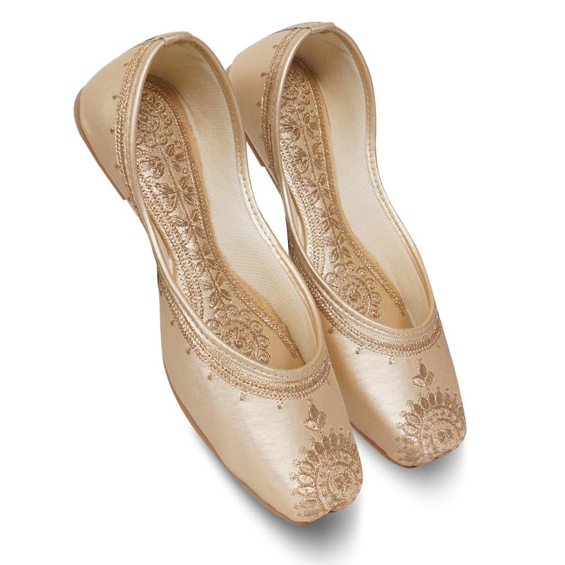Image of DFR Women Juti | Embroidered Rajasthani Mojari Girls Shoe