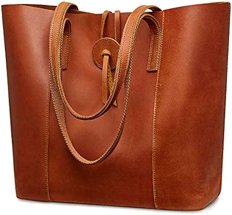 S-ZONE Vintage Genuine Leather Tote Bag for Women Large Shoulder ...