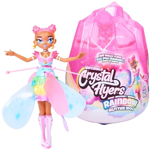 Hatchimals - F?E Volante -Pixies Crystal Flyers Rainbow Glitter Idol - F?e Volante Magique Qui S'illumine Et ? Diriger avec La Main - Couleurs Arc-en-Ciel -...