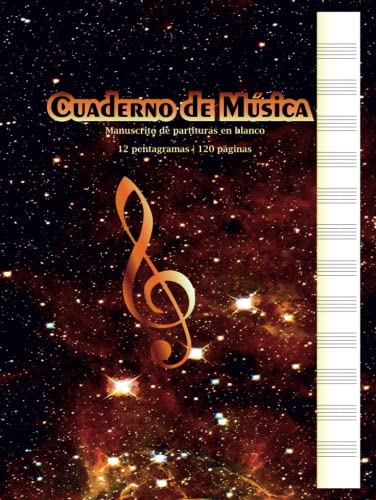 Cuaderno de Música | Manuscrito de partituras en blanco: 12 Pentagramas | 120 Páginas | Tamaño A4 (Spanish Edition)