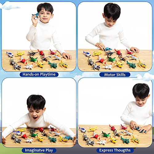 Joyin 16 Pcs Pull Back Airplane Toys, Boys Plane Playset, Aircraft Including Helicopter Toys, Jet Toys, Fighter Jet Toys, Bomber Toys, Biplane Toy, Gifts For Toddler Kids 2-8 Years Old #TOP2