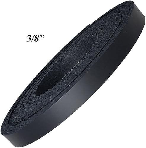 Miniatura 3 de Pitka Leather - Tiras de cuero negro de 12 pulgada más anchas - Correas de cuero Latigo de hasta 96 pulgadas de largo - 6-7 oz. (0.094  0.110in)
