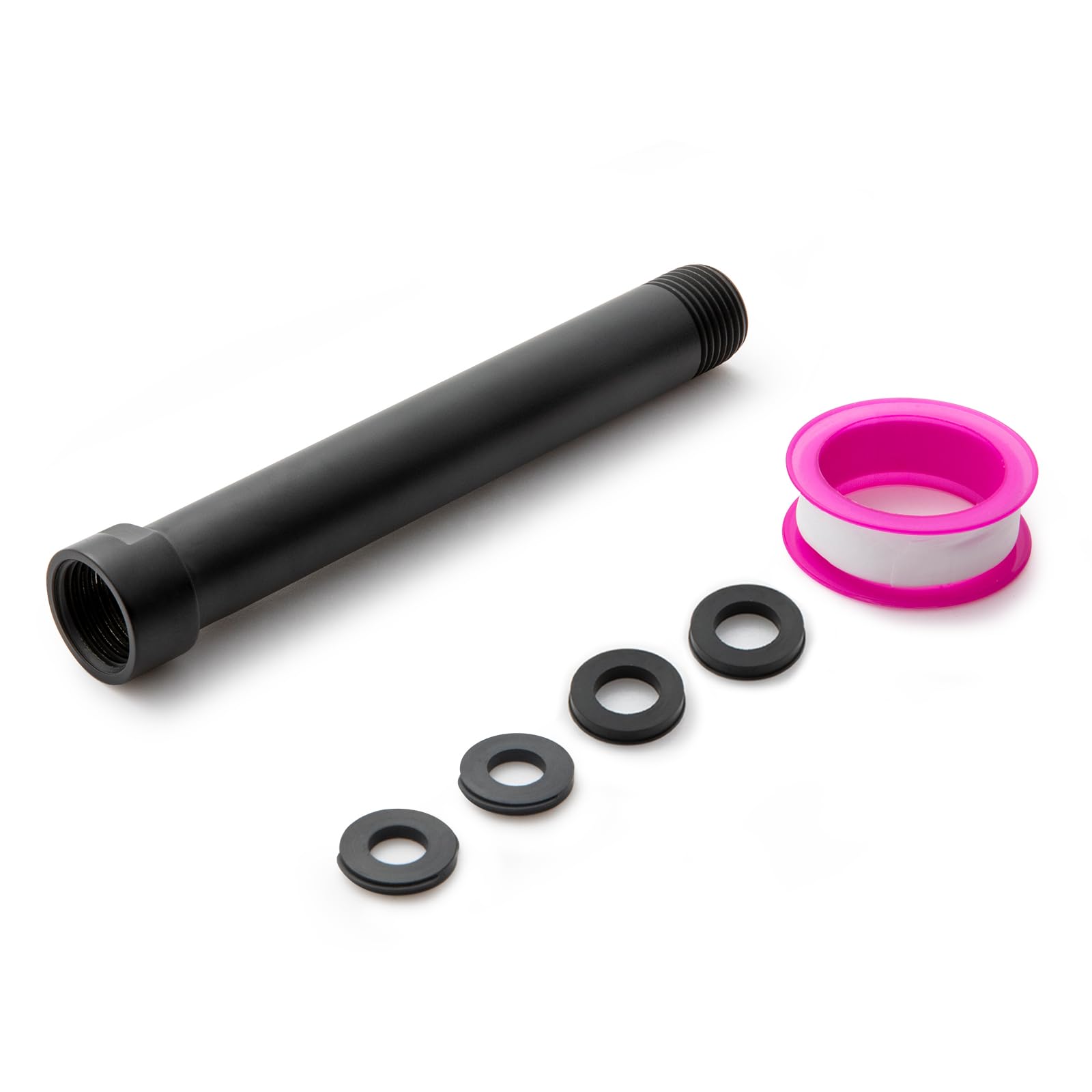 OFFO Shower Head Extension Arm, Shower Arm Extension Shower Head Extender Made of 304 Stainless Steel Shower Pipe Extension, Matte Black 6 Inches