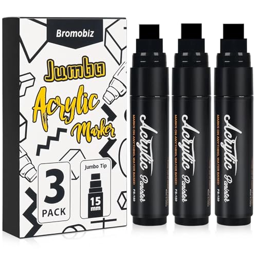, 15mm Wide Thick Felt Tip, Large Acrylic Paint Markers For 