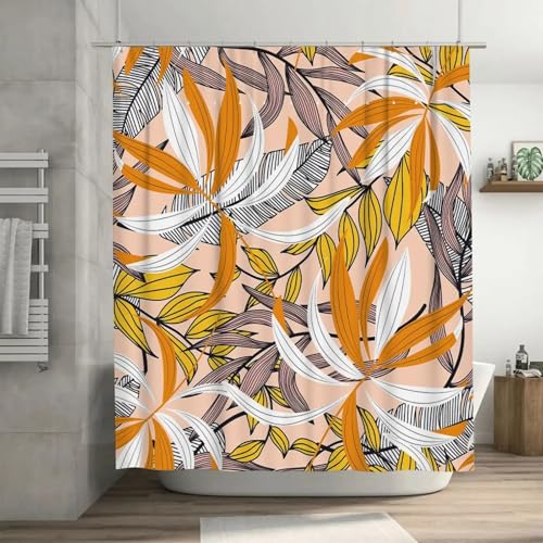 Rideau de douche vintage vert à fleurs imperméable 165x153 cm
