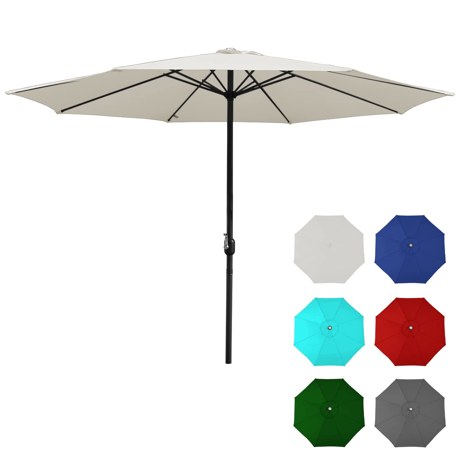 Jiubiaz Parasol, tuinparasol, UV30 , waterafstotend, uv-bescherming, rond, kleurkeuze met handslinger, marktscherm voor balkon, terras en tuin, rood, 3.5m Jiubiaz Parasol, tuinparasol, UV30 , waterafstotend, uv-bescherming, rond, kleurkeuze met handslinger, marktscherm voor balkon, terras en tuin, rood, 3.5m
