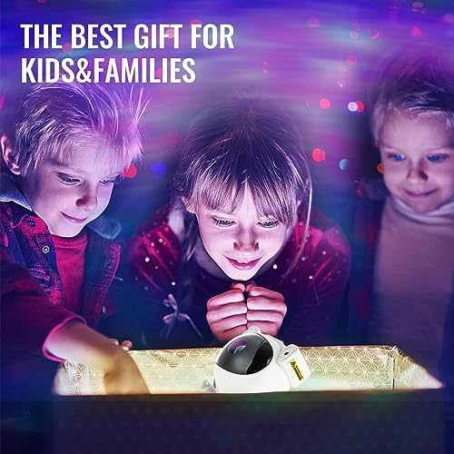 Image of TOYTONIC Astronaut Star Projector Night Light with Remote Control, Rotating Galaxy Lamp for Kids Bedroom, Soothing Nebula Light for Baby Nursery, Birthday Gift for Boys & Girls