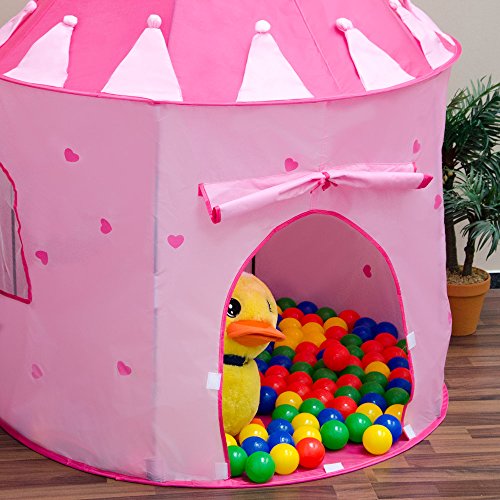 LittleTom Speeltent voor meisjes, 200 ballen, ballenbad, 100 x 100 x 135 cm, roze - Afbeelding 5