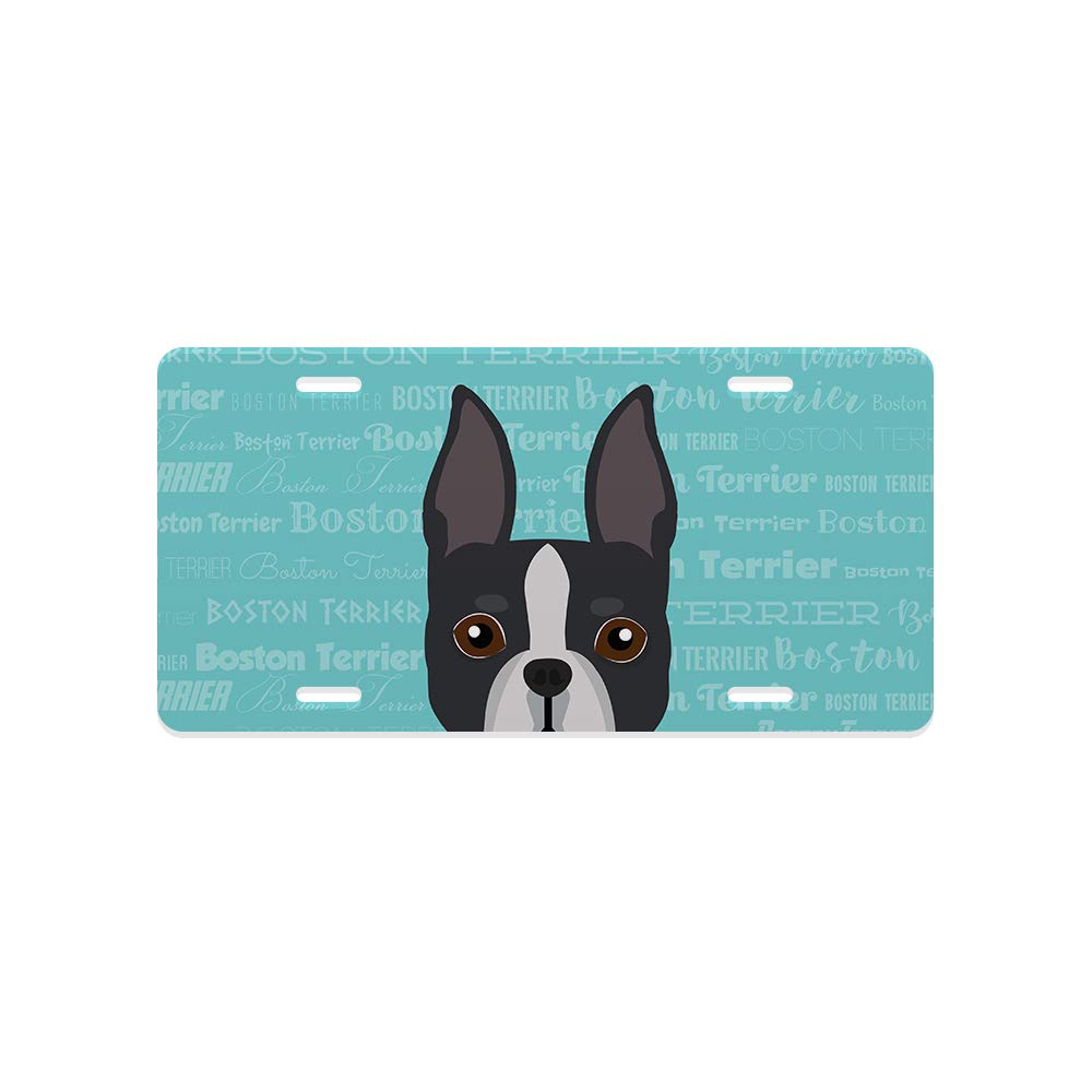 Mystic Sloth Adorable Dog Breed Design Novelty License Plate (Boston Terrier, Standard)