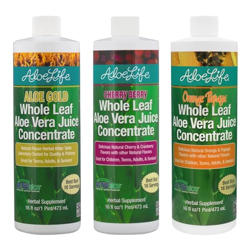 Aloe Life - Whole Leaf Aloe Vera Juice Multi-Flavor Bundle,