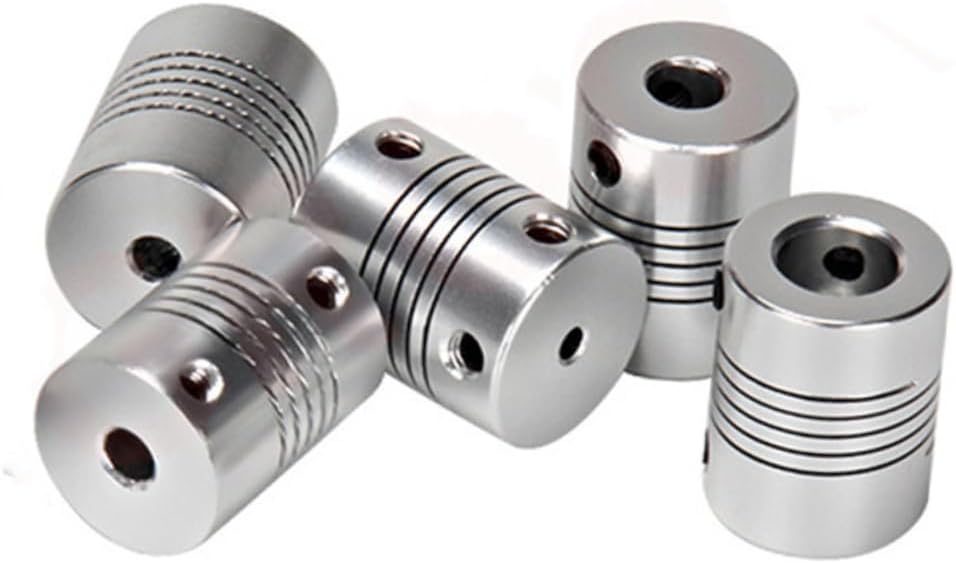 LIFKOME 5Pcs Flexible Coupler for Printer Engraving Machine Aluminium Shaft Coupling Easy Installation Vibration Absorption Motor Connector