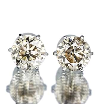 Amazon | 2カラット ダイヤモンド ピアス 1.0×1.0ct Pt900 H