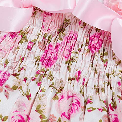 Youmymine Toddler Baby Boys Girls Floral Romper Bodysuit Jumpsuit+Headband Set Outfit (0-3 Months, Pink) #TOP1