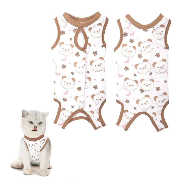 BKEPDY Mono Estampado Aguacate Traje Recuperación Gato Chaleco Protector Postoperatorio Cirugía Mascota Ropa…