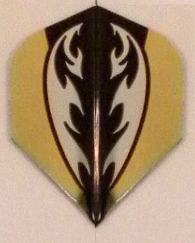 25 Sets #3589 AmeriThon Gold On Black Tribal Dart Flights