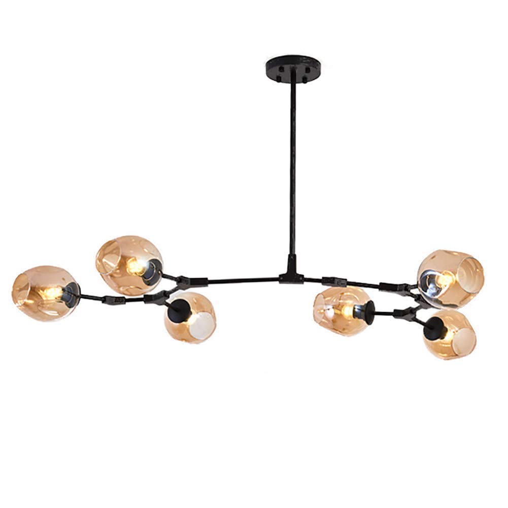FZQSXAZU Chandeliers,Modern Industry Sputnik Chandelier，Modern 3S Gold Ceilingd Century Adjustable Hanging Fixture for Kitchen Living Room Bedroom/Amber./6S
