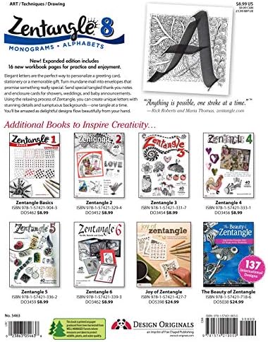 Zentangle 8, Expanded Workbook Edition: Monograms, Alphabets, and 40 All-New Tangles (Design Originals) How to Embellish Letters, Monograms, Cards, Stationery, Gifts, and More with Beautiful Designs - 1