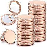 Chunful 20 Pieces Rose Gold Compact Mirrors 1X/2X Magnifying Metal Makeup Mirrors for Birthday Bachelorette Party Bridesmaid Wedding Gifts