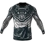 SMMASH Black Wing Rashguard Herren Kampfsport Langarm, Sport Longsleeve Atmungsaktiv und Leicht, Sportoberteile für MMA, Krav MAGA, BJJ, Slim Fit Funktionsshirt Herren, Hergestellt in der EU (M)