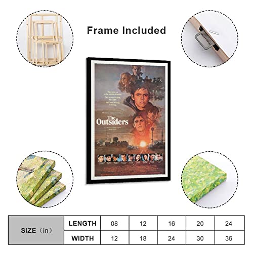 Movie Posters The Outsiders Classic Movie Poster Wall Art Canvas Painting Posters And Prints Wall Art Pictures For Living Room Bedroom Decor 24X36Inch(60X90Cm) Frame-Style-1 #TOP25