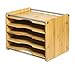 JackCubeDesign 5 Tier Bamboo Office Document File Organizer Desktop Mail Letter A4 Paper Sorter Tray Cabinet Holder Storage Box with Stainless Steel Protection(14 X 10.6 X 10.9) – :MK388A