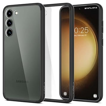 Spigen Ultra Hybrid | Samsung Galaxy S23 Case [Transparent] [Air Cushion Protection] Galaxy S23 Back Cover | TPU+PC - Matte Black