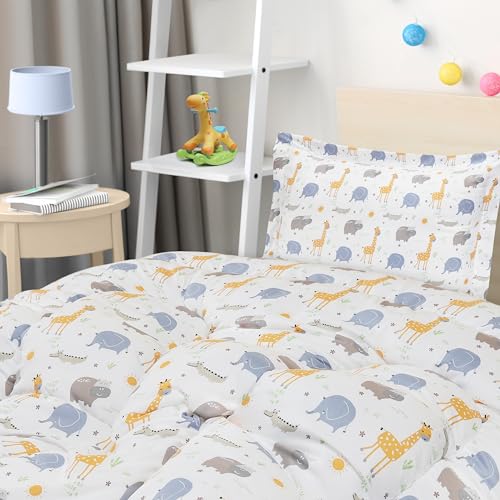 Utopia Bedding All Season Safari Comforter Set with 2 Pillow Cases, 3 Piece Soft Brushed Microfiber Kids Bedding Set for Boys/Girls, Machine Washable (Twin)
