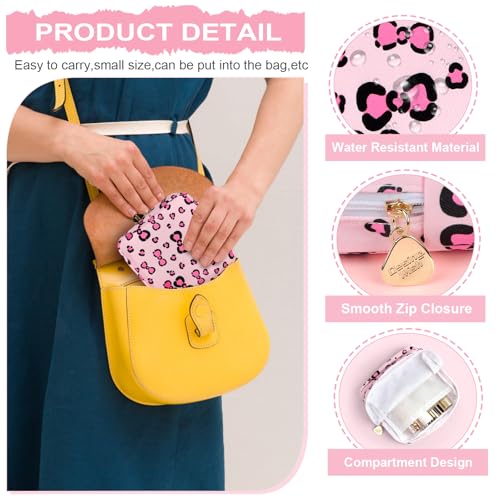 Image of Sanitary Pad Storage Bag Portable Period Bag for Teen Pads /Sanitary Napkins /Small Tampons, Sanitary Napkin Storage Bag First Period Gifts for Teen Girls (Red Cherries)