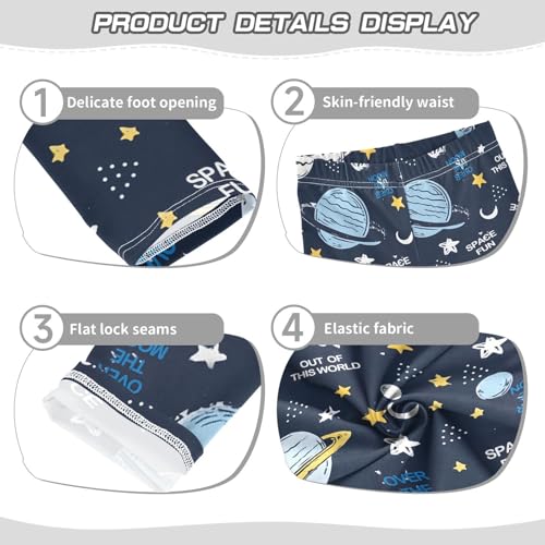 ALAZA Girls' Leggings Children's Yoga Pants Skinny Printed Dance Space Rocket Planet Comfortable 4T2