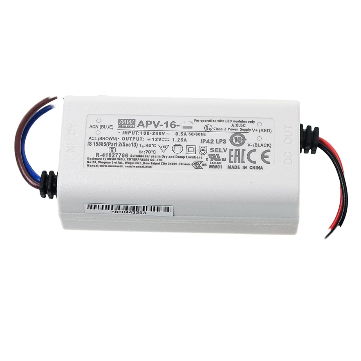 MEAN WELL يعني جيدا APV سائق LED، APV-16-15 16W 1A