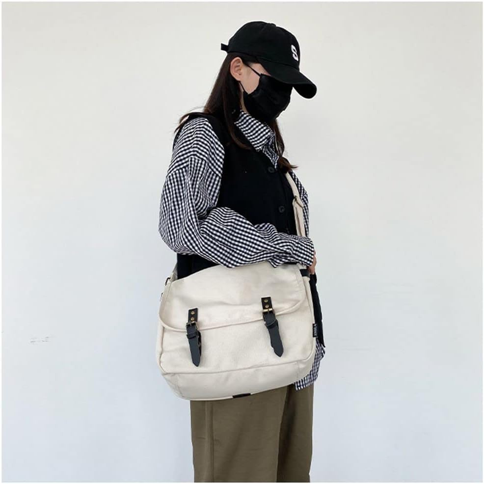 GRPKSSIB Unisex Messenger Bag Canvas Shoulder Bag Denim Crossbody Bag Large Capacity Bag for Women Men