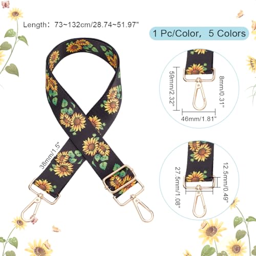 Sangle de sac ethnique avec broderie florale raffinée 132cm - 2