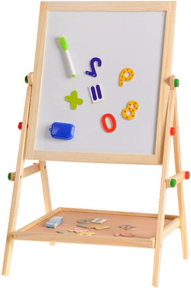 Children's Drawing Board-Small Dry Erase Board with Stand, White Easel for Kids Double-Sided Portable Table Top Desktop