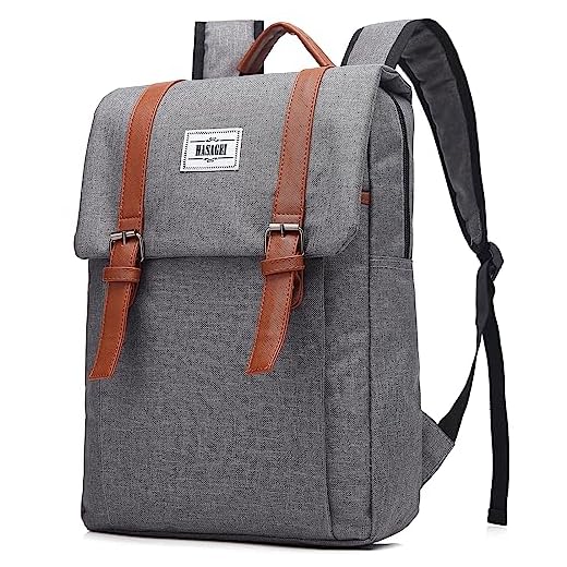 HASAGEI Mochila Mujer Casual Mochila para 15.6" Portatil Mujer Mochila Vintage Mochilas para Portátiles y Netbooks Bolso Universidad Mochila Oxford de Tres Capas con Cinturón