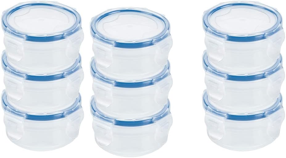 Florida Enterprise Lock and Seal Leak-Proof Jar with Lid, 100 ml Plastic, Transparent Tumbler 100ml/airtight Container Leakproof Storage Pack Of 9