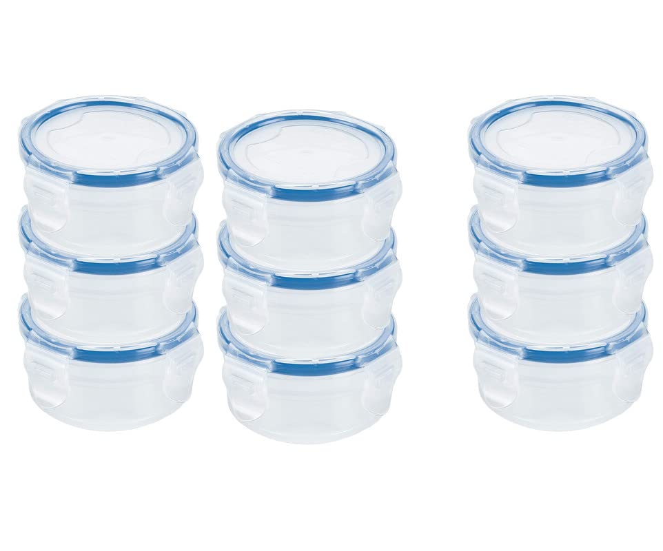 Florida Enterprise Lock and Seal Leak-Proof Jar with Lid, 100 ml Plastic, Transparent Tumbler 100ml/airtight Container Leakproof Storage Pack Of 9