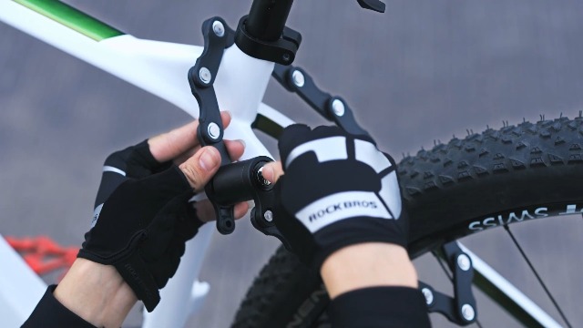 KRASER Faltschloss Fahrrad 70cm - Mit Halterung & 3 Schlüsseln