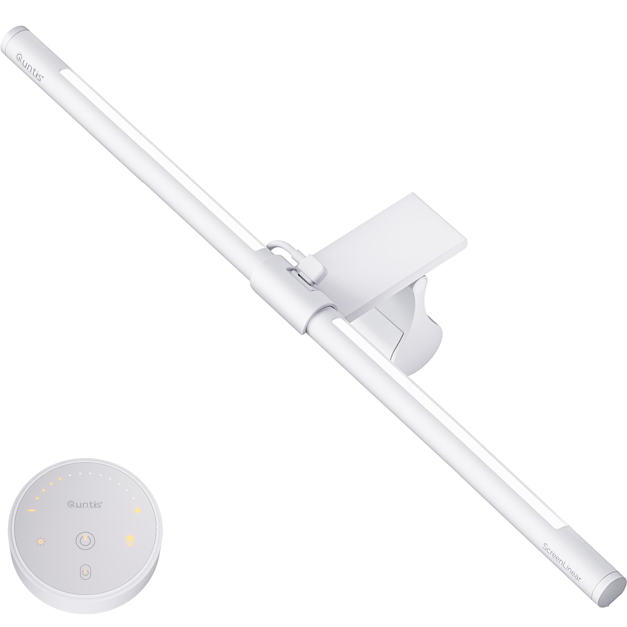 Quntis White Monitor Light Bar Remote & Backlight for Eye Caring 40cm Curved Computer Screen Light Bar Stepless Dimming Hue Adjustment