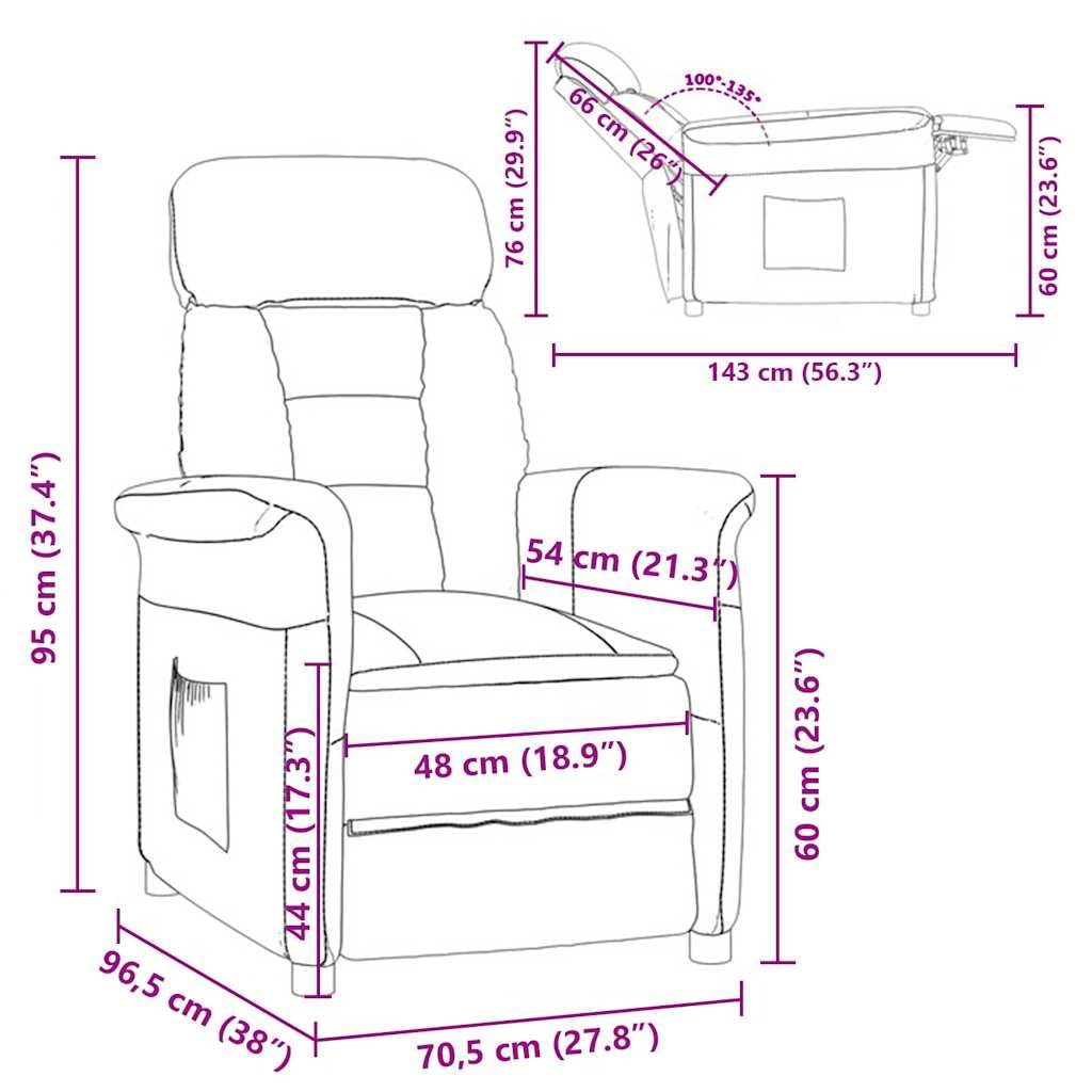 Fotel jasnoszary, z mikrofibry, 96,5 x 70,5 x 95 cm, odchylany, ergonomiczny, do salonu i kącika do czytania, tapicerowane krzesło