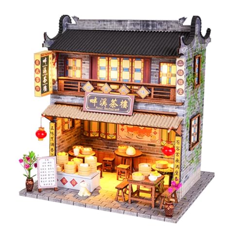 Sewroro 風み立てハウス模型キット 環境配慮素材使用 手作り風小屋 お茶家テーマパズル の手先訓練に 贈り物やパーティー飾りに適用