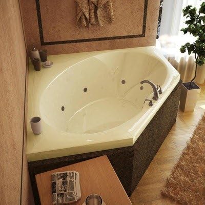 St. Barts 60 x 60 x 23" Corner Whirlpool Jetted Bathtub Color/Trim / Tile Flange / Pump: Biscuit / Polished Chrome / No / Left
